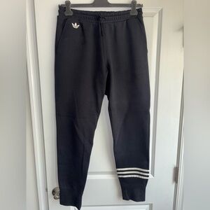 Adidas Black Jogger Sweatpants with White Stripes